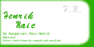 henrik maic business card